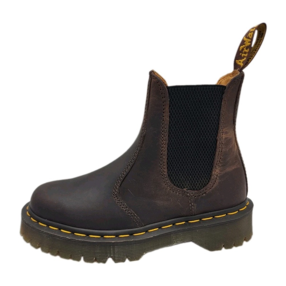 Nwot DR MARTENS 2976 Bex Crazy Horse Chelsea Boots Dark Brown Sz Mens 4 Womens 6